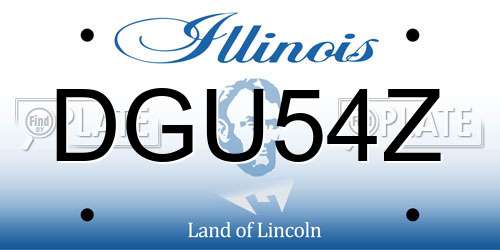 DGU54Z Illinois License Plate