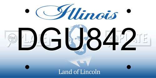 DGU842 Illinois License Plate