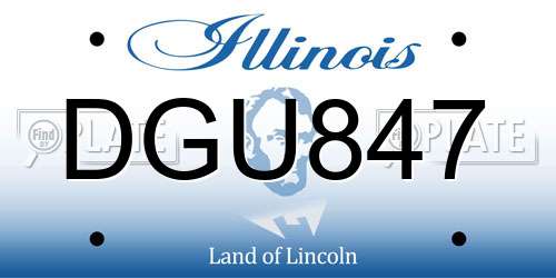 DGU847 Illinois License Plate