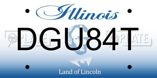 DGU84T Illinois License Plate