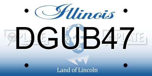 DGUB47 Illinois License Plate