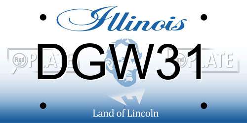 DGW31 Illinois License Plate