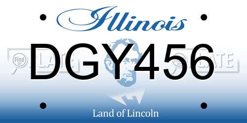DGY456 Illinois License Plate