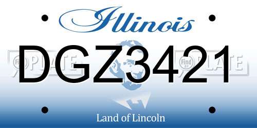 DGZ3421 Illinois License Plate