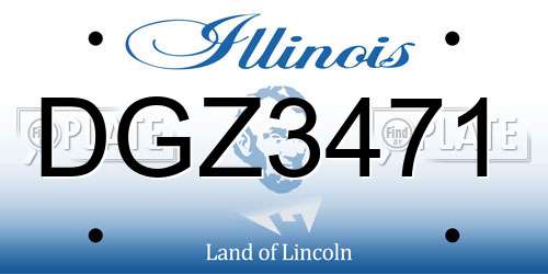 DGZ3471 Illinois License Plate