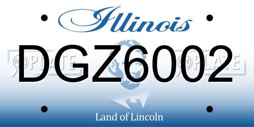DGZ6002 Illinois License Plate