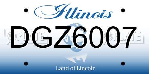 DGZ6007 Illinois License Plate