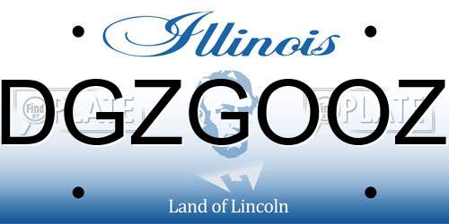 DGZGOOZ Illinois License Plate