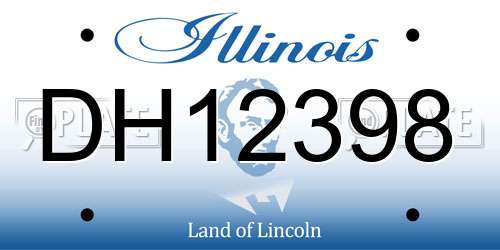 DH12398 Illinois License Plate