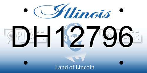 DH12796 Illinois License Plate