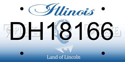 DH18166 Illinois License Plate