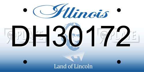 DH30172 Illinois License Plate