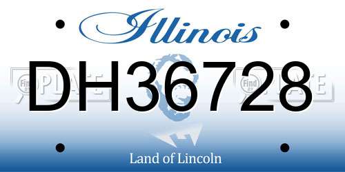 DH36728 Illinois License Plate