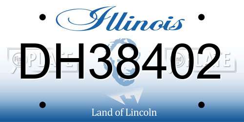 DH38402 Illinois License Plate