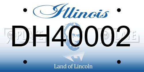 DH40002 Illinois License Plate
