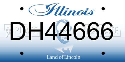 DH44666 Illinois License Plate