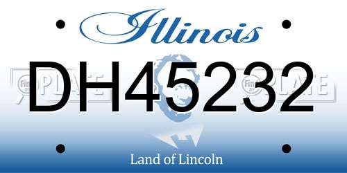 DH45232 Illinois License Plate