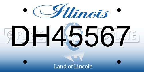 DH45567 Illinois License Plate