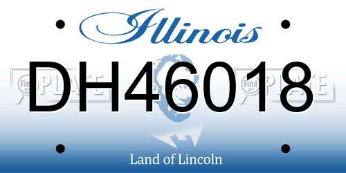 DH46018 Illinois License Plate