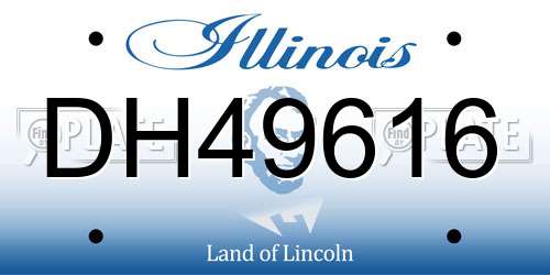 DH49616 Illinois License Plate