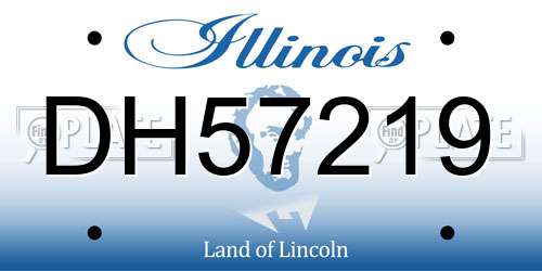 DH57219 Illinois License Plate