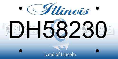 DH58230 Illinois License Plate