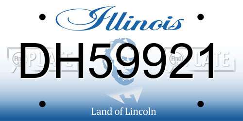DH59921 Illinois License Plate