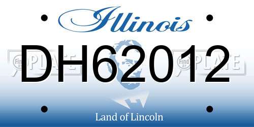 DH62012 Illinois License Plate