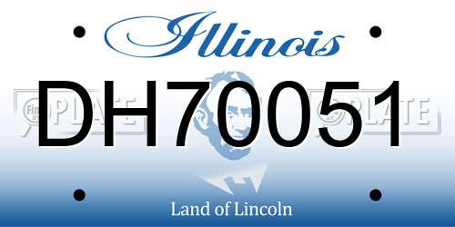 DH70051 Illinois License Plate