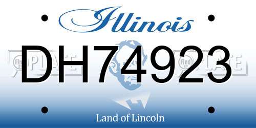 DH74923 Illinois License Plate