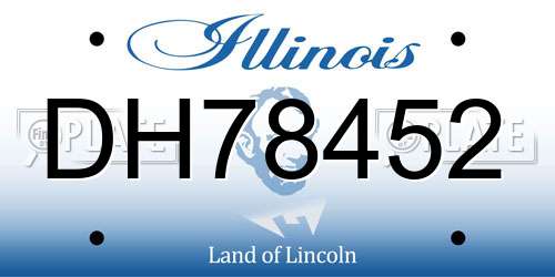 DH78452 Illinois License Plate