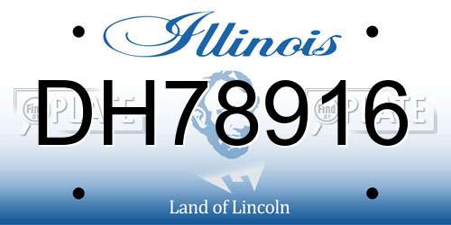 DH78916 Illinois License Plate