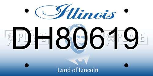 DH80619 Illinois License Plate