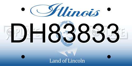 DH83833 Illinois License Plate