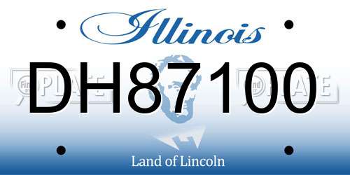 DH87100 Illinois License Plate