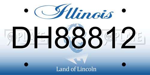 DH88812 Illinois License Plate
