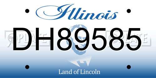 DH89585 Illinois License Plate