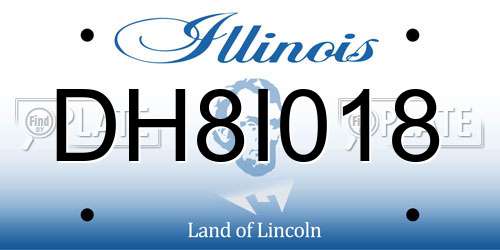 DH8I018 Illinois License Plate