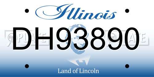 DH93890 Illinois License Plate