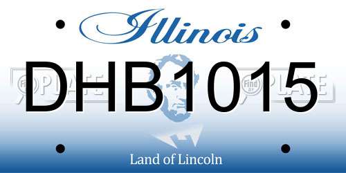 DHB1015 Illinois License Plate