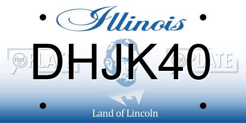 DHJK40 Illinois License Plate