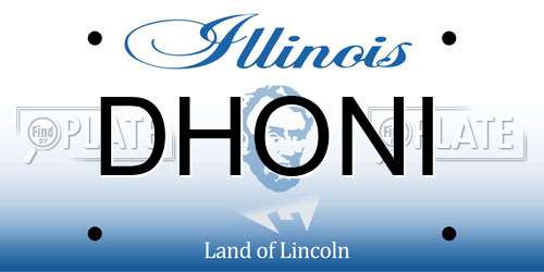 DHONI Illinois License Plate