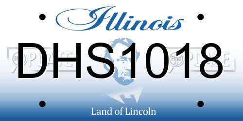 DHS1018 Illinois License Plate