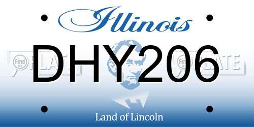 DHY206 Illinois License Plate