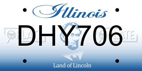 DHY706 Illinois License Plate