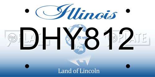 DHY812 Illinois License Plate