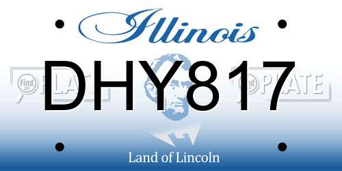 DHY817 Illinois License Plate