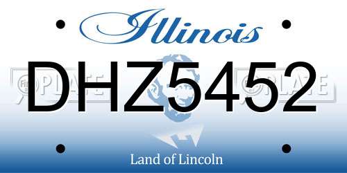 DHZ5452 Illinois License Plate