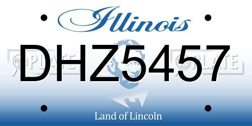 DHZ5457 Illinois License Plate
