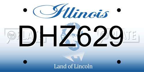 DHZ629 Illinois License Plate